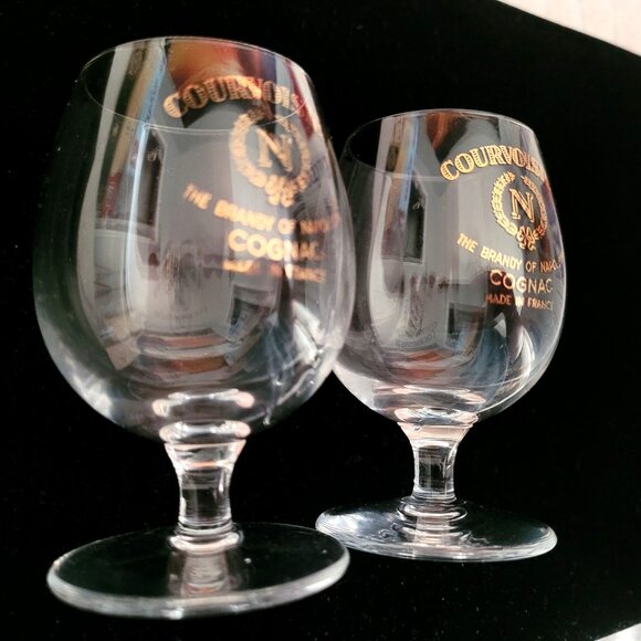Courvoisier Cognac Snifters 3 Oz Gold Lettered Glass Brandy of Napoleon France - Picture 6 of 8